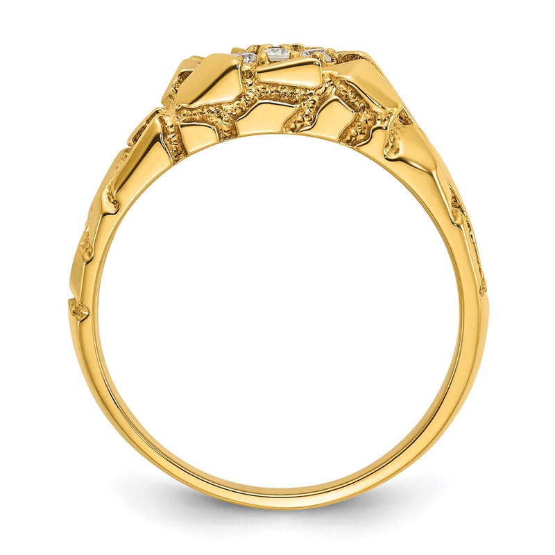 10K Yellow Gold Ibgoodman Men'S Cluster Diamond Nugget Complete Ring