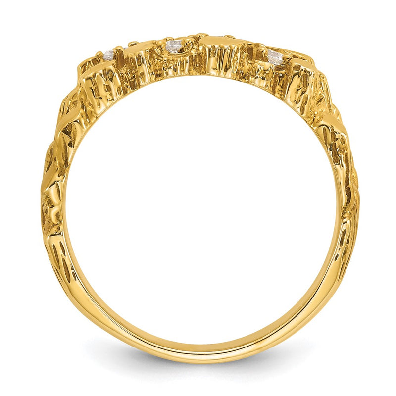 10K Yellow Gold Ibgoodman Men'S Diamond Nugget Complete Ring