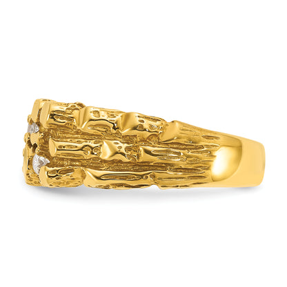 10K Yellow Gold Ibgoodman Men'S Diamond Nugget Complete Ring