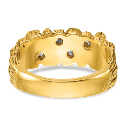 10K Yellow Gold Ibgoodman Men'S Diamond Nugget Complete Ring