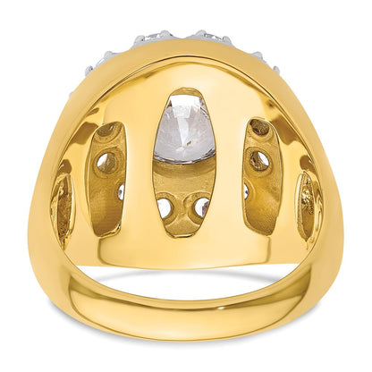 14k Two-Tone 2 1/2 Ct. Lab Grown Diamond VS/SI+ G+ Men's Cluster Ring