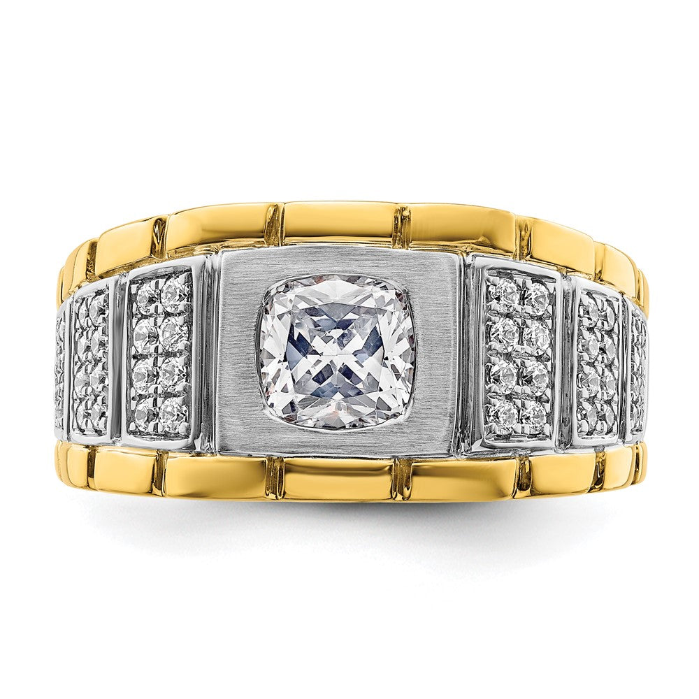 14k Two-tone Two Tone 1 3/8 Ct. Lab Grown Diamond VS/SI+ G+ Polished Men's Ring