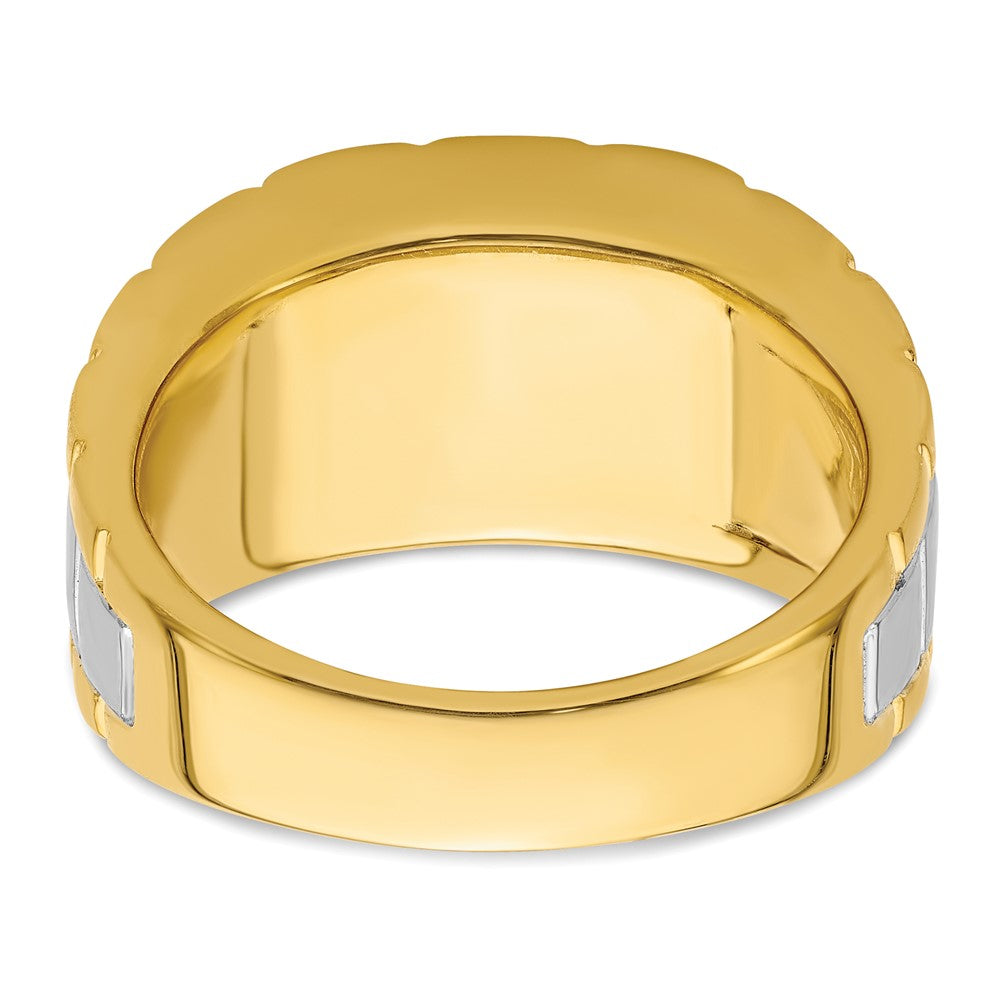 14k Two-tone Two Tone 3/8 Ct. Lab Grown Diamond VS/SI+ G+ Polished Men's Ring