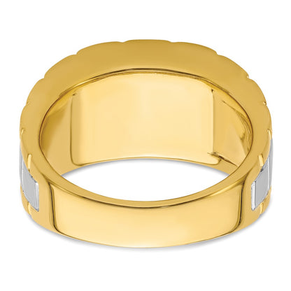 14k Two-tone Two Tone 3/8 Ct. Lab Grown Diamond VS/SI+ G+ Polished Men's Ring