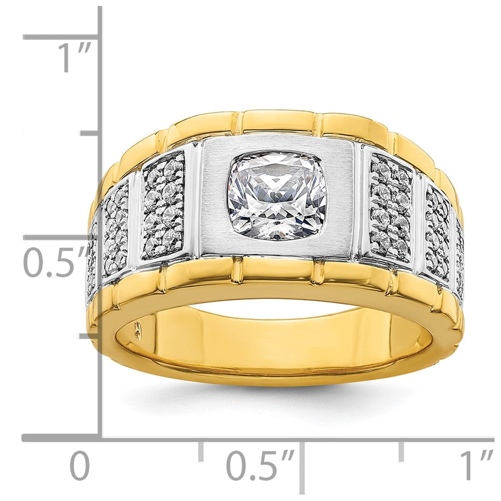 14k Two-tone Two Tone 3/8 Ct. Lab Grown Diamond VS/SI+ G+ Polished Men's Ring