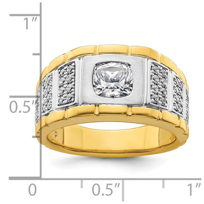14k Two-tone Two Tone 3/8 Ct. Lab Grown Diamond VS/SI+ G+ Polished Men's Ring