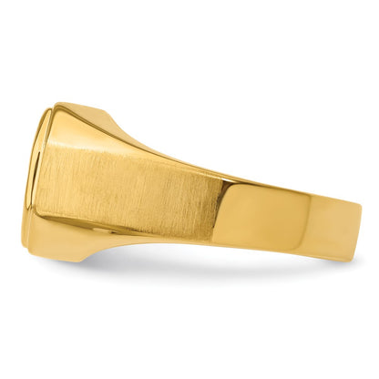 14k Yellow Gold  1 Ct. Lab Grown Diamond VS/SI+ G+ Complete Polished and Satin Men's Ring