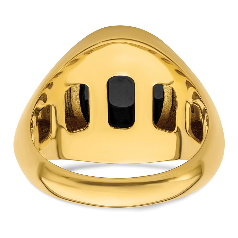 14k Yellow Gold  1/6 Ct. Lab Grown Diamond VS/SI+ G+ and Onyx Complete Men's Ring