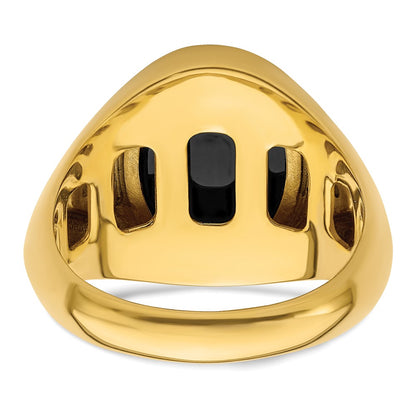 14k Yellow Gold  1/6 Ct. Lab Grown Diamond VS/SI+ G+ and Onyx Complete Men's Ring