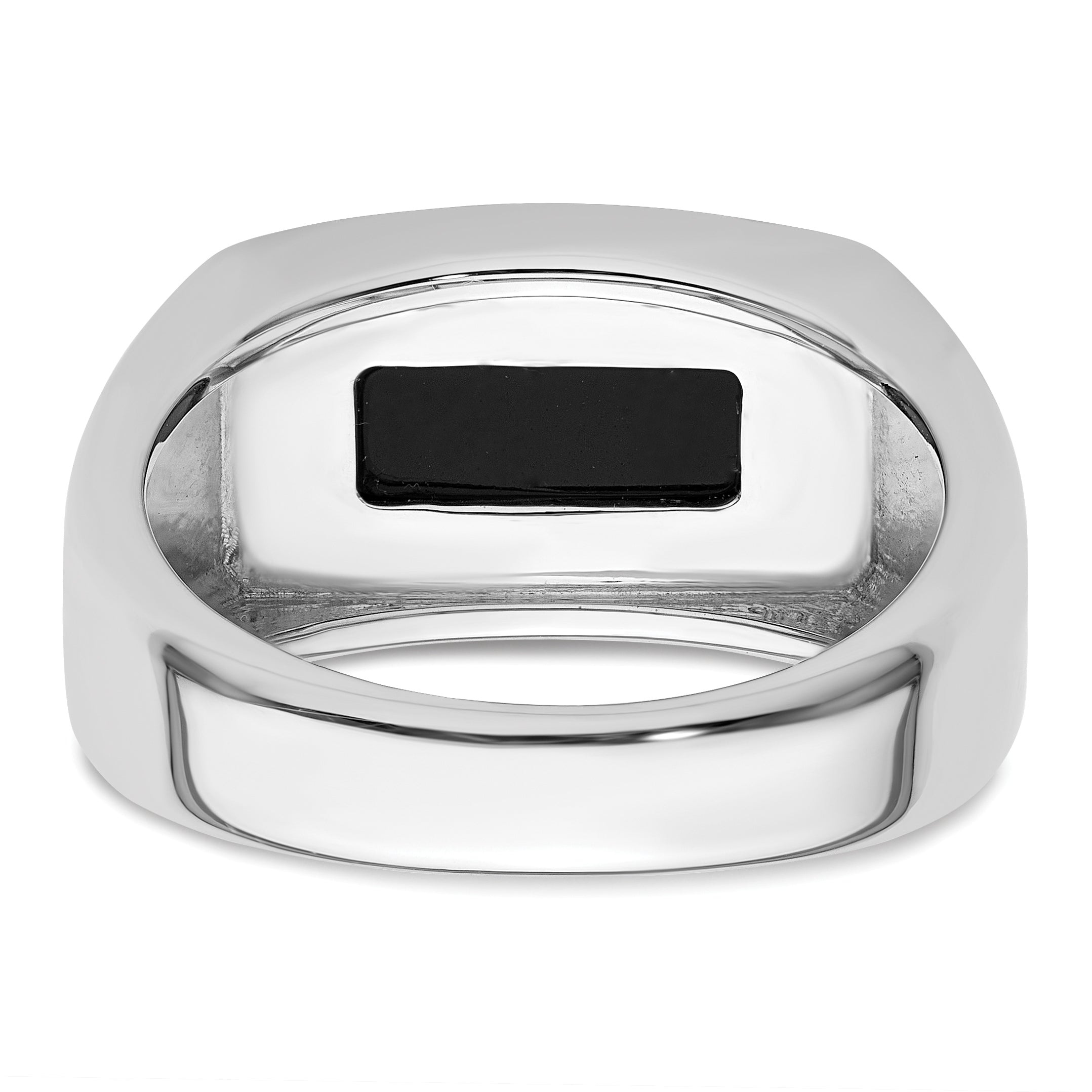 14k White Gold 1/5 Ct. Lab Grown Diamond VS/SI+ G+ and Onyx Men's Ring