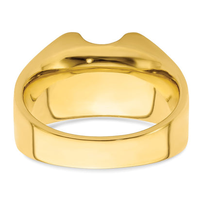 14k Two-Tone 1 Ct. Lab Grown Diamond VS/SI+ G+ Polished and Satin Men's Ring