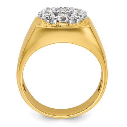 14k Two-Tone 1 3/8 Ct. Lab Grown Diamond VS/SI+ G+ Complete Men's Cluster Ring