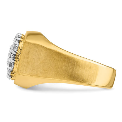 14k Two-Tone 1 3/8 Ct. Lab Grown Diamond VS/SI+ G+ Complete Men's Cluster Ring