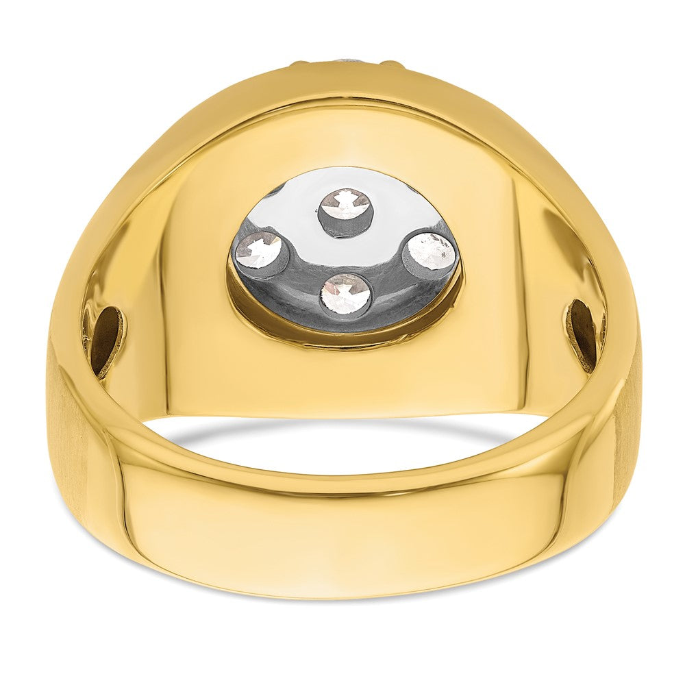 14k Two-Tone 1 3/8 Ct. Lab Grown Diamond VS/SI+ G+ Complete Men's Cluster Ring