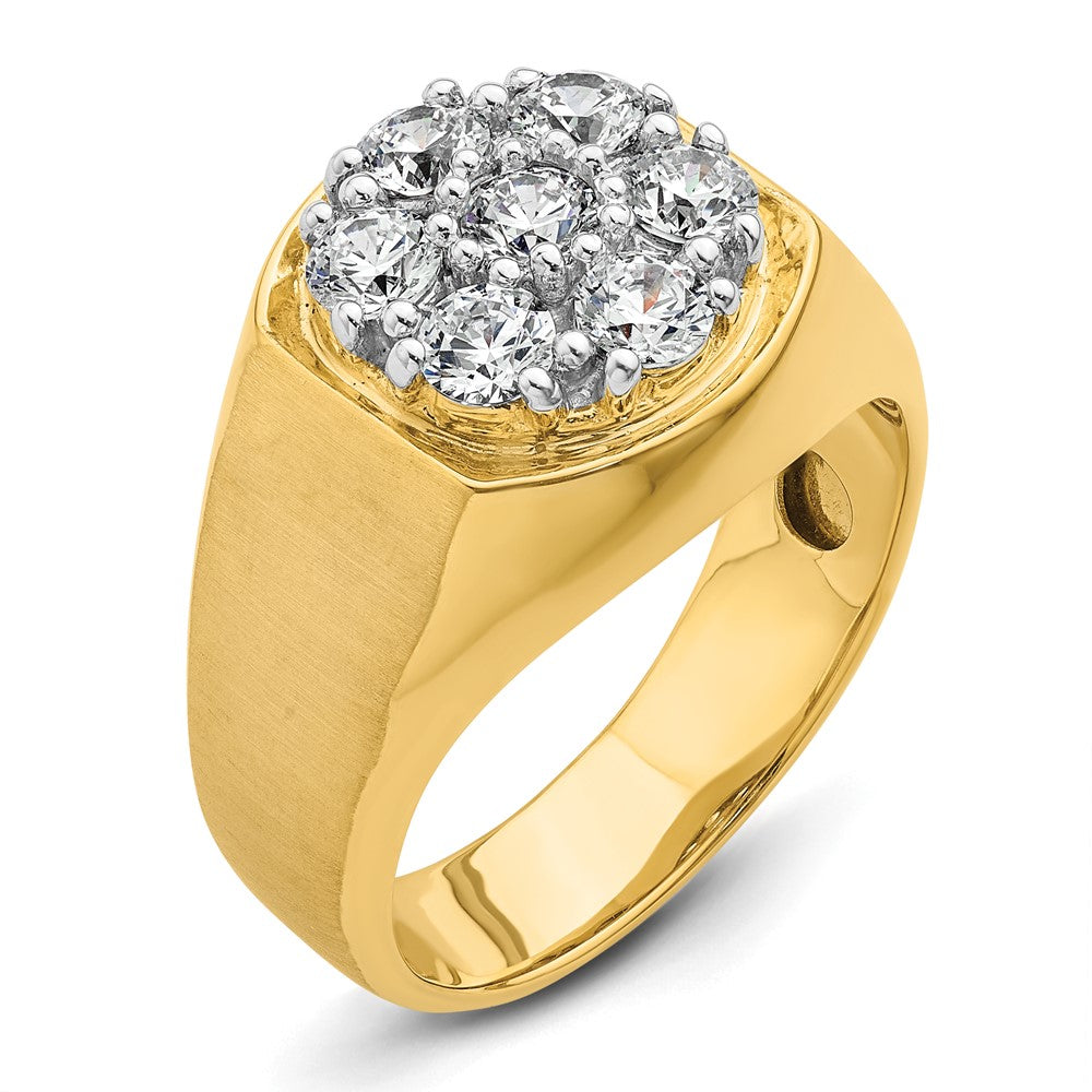 14k Two-Tone 1 3/8 Ct. Lab Grown Diamond VS/SI+ G+ Complete Men's Cluster Ring