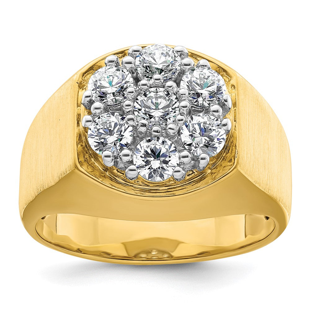 14k Two-Tone 1 3/8 Ct. Lab Grown Diamond VS/SI+ G+ Complete Men's Cluster Ring