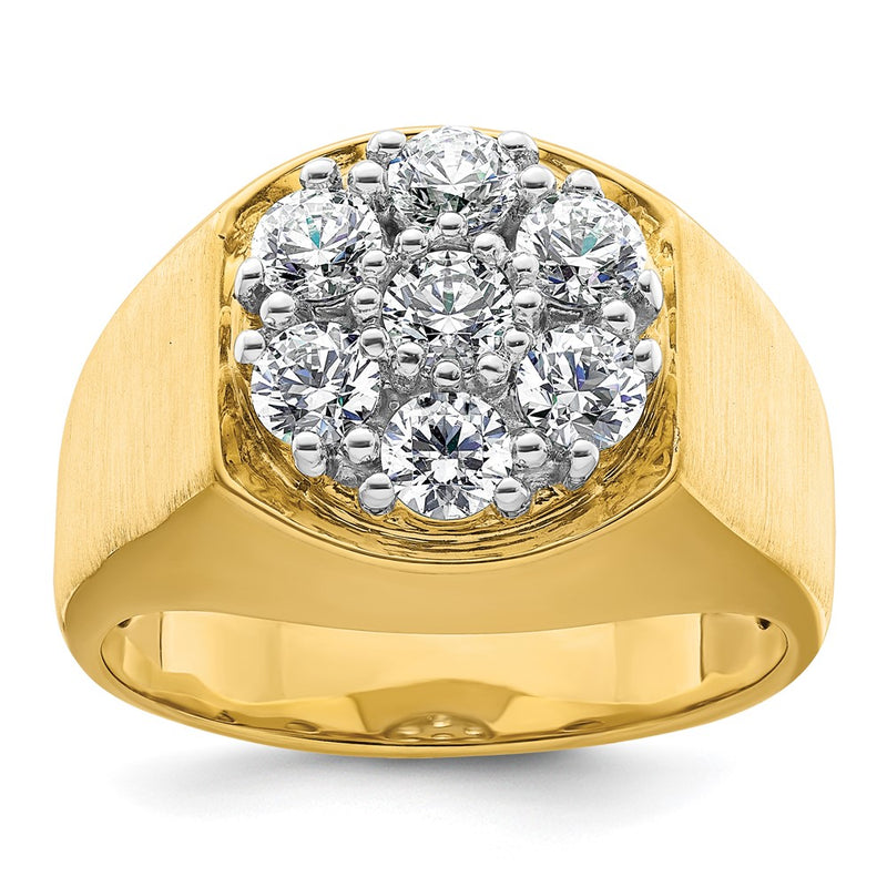 14k Two-Tone 1 3/8 Ct. Lab Grown Diamond VS/SI+ G+ Complete Men's Cluster Ring