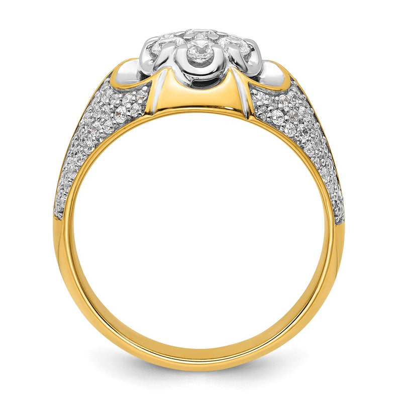 14k Two-Tone 1 1/4 Ct. Lab Grown Diamond VS/SI+ G+ Men's Cluster Ring