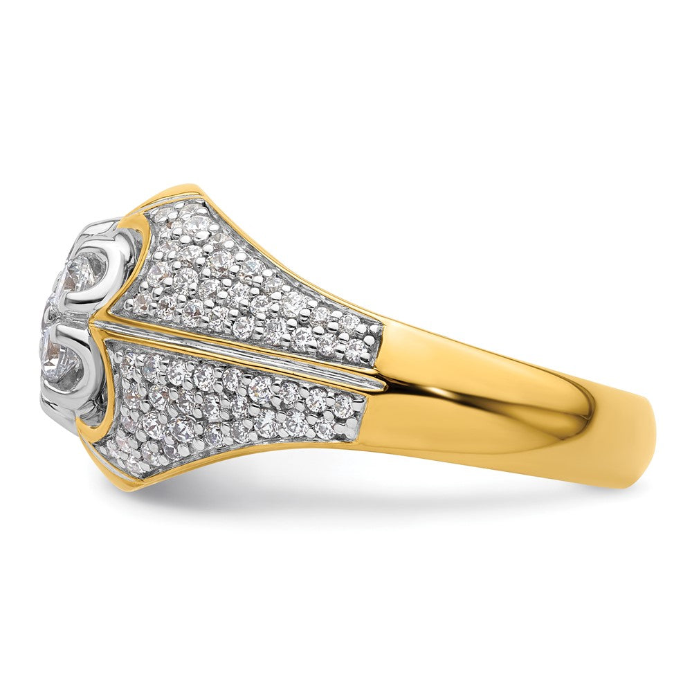 14k Two-Tone 1 1/4 Ct. Lab Grown Diamond VS/SI+ G+ Men's Cluster Ring