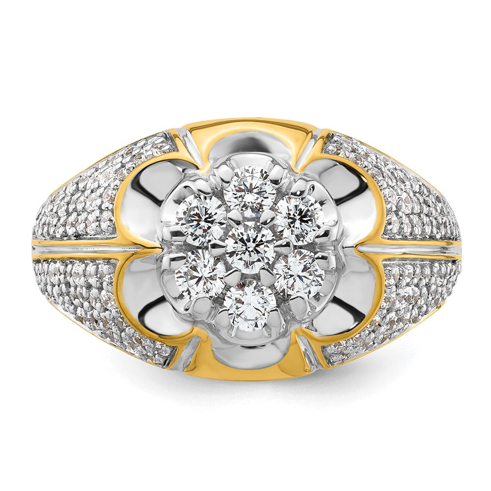 14k Two-Tone 1 1/4 Ct. Lab Grown Diamond VS/SI+ G+ Men's Cluster Ring