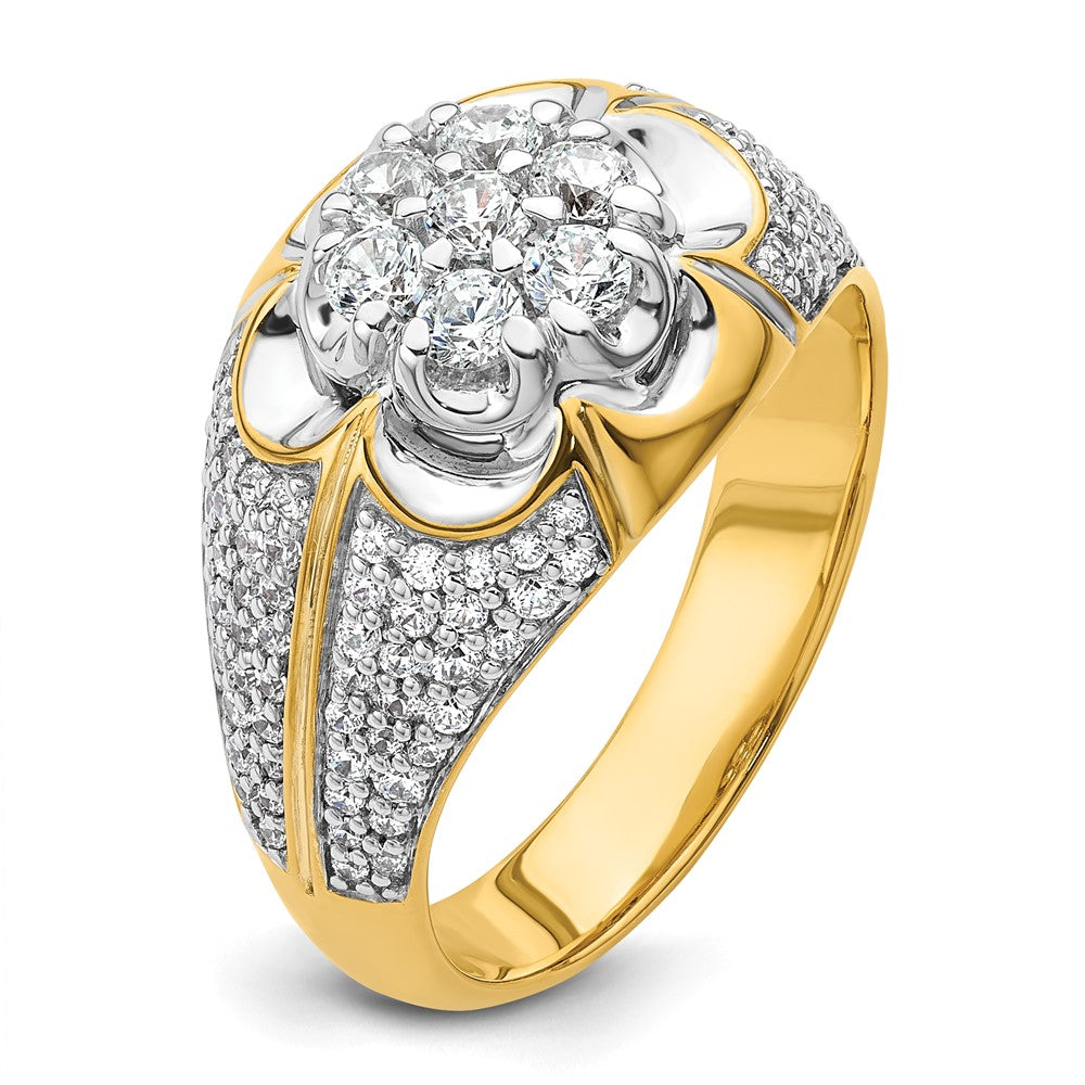 14k Two-Tone 1 1/4 Ct. Lab Grown Diamond VS/SI+ G+ Men's Cluster Ring