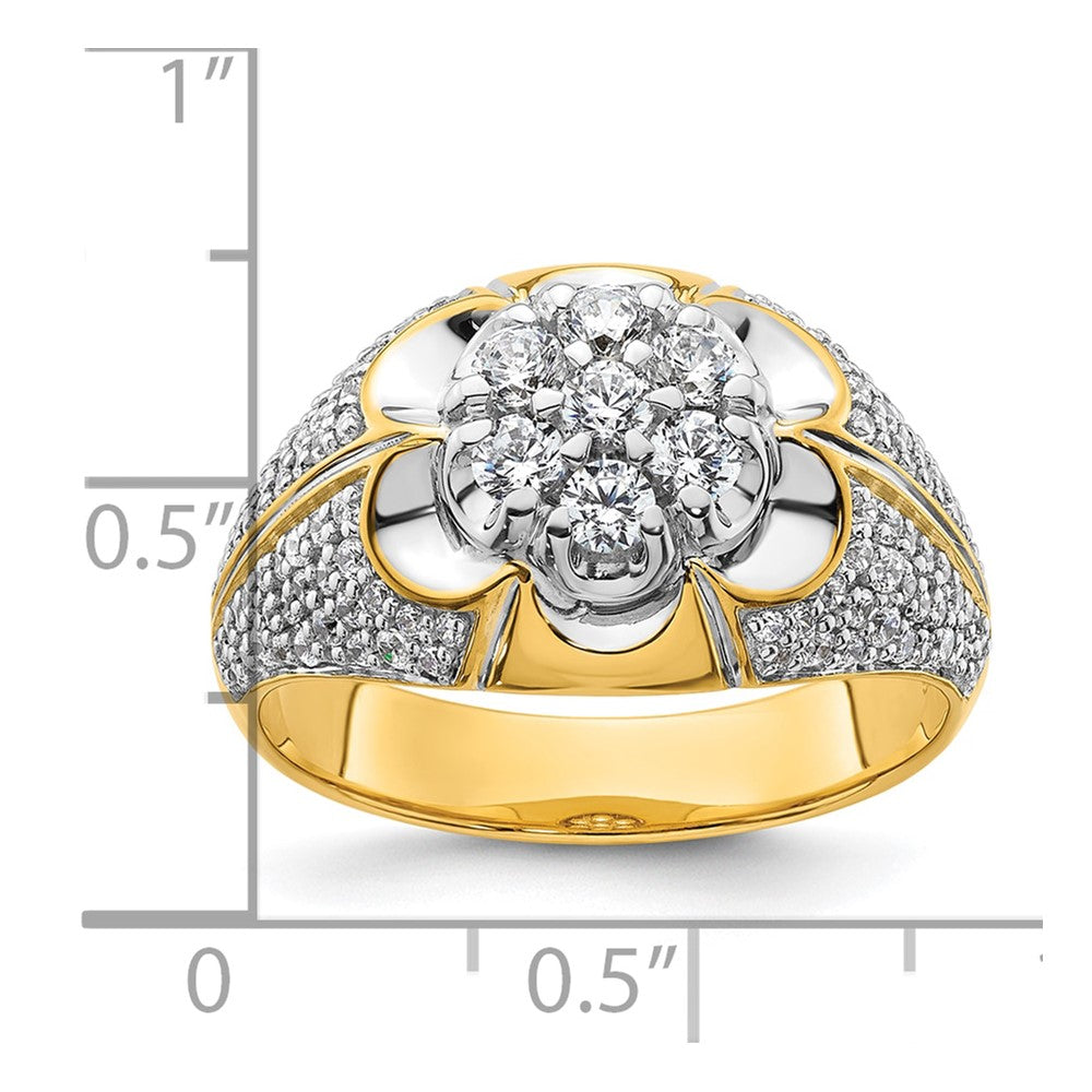 14k Two-Tone 1 1/4 Ct. Lab Grown Diamond VS/SI+ G+ Men's Cluster Ring