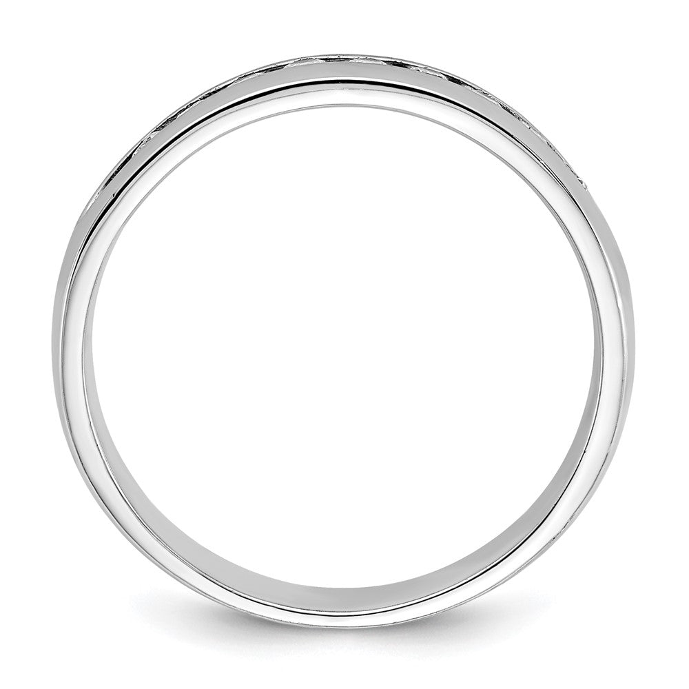 14k White Gold 1/4 Ct. Lab Grown Diamond VS/SI+ G+ Nine Stone Complete Polished Men's Ring