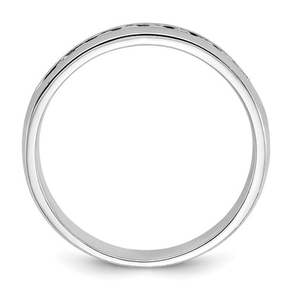 14k White Gold 1/4 Ct. Lab Grown Diamond VS/SI+ G+ Nine Stone Complete Polished Men's Ring