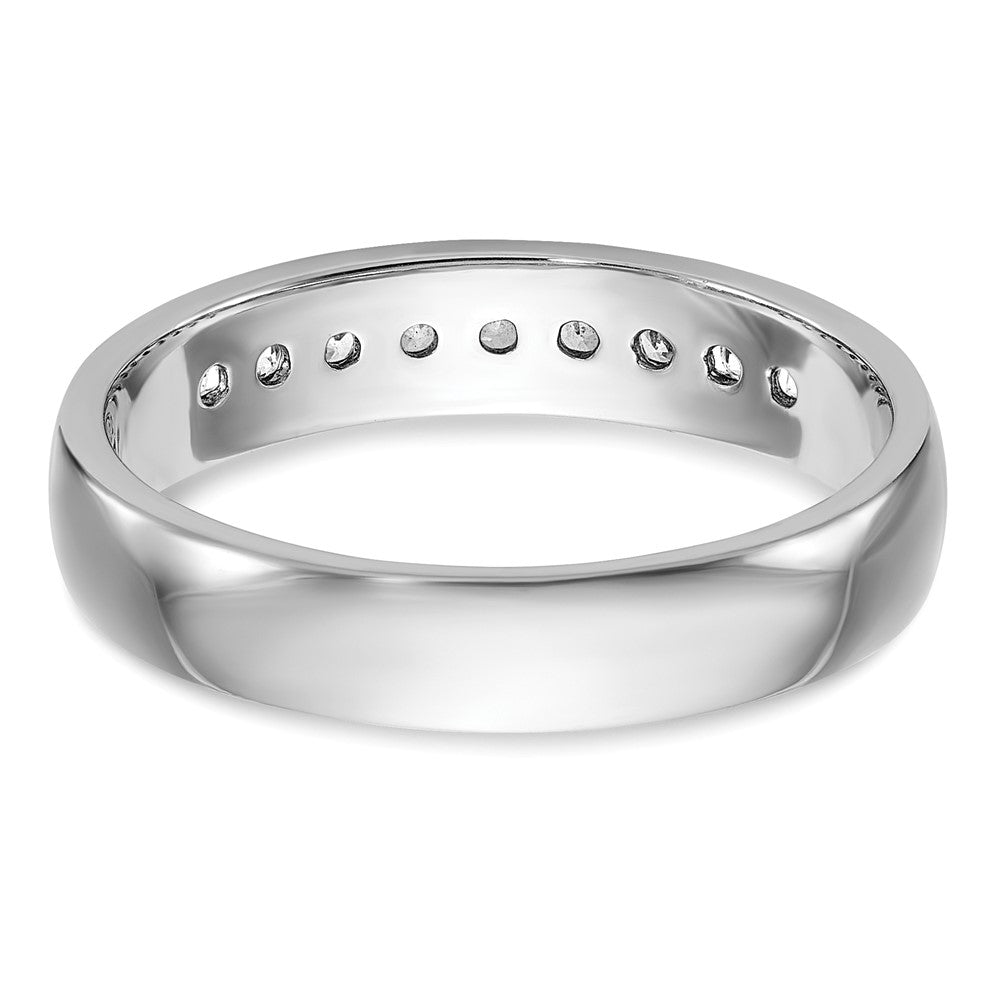 14k White Gold 1/4 Ct. Lab Grown Diamond VS/SI+ G+ Nine Stone Complete Polished Men's Ring