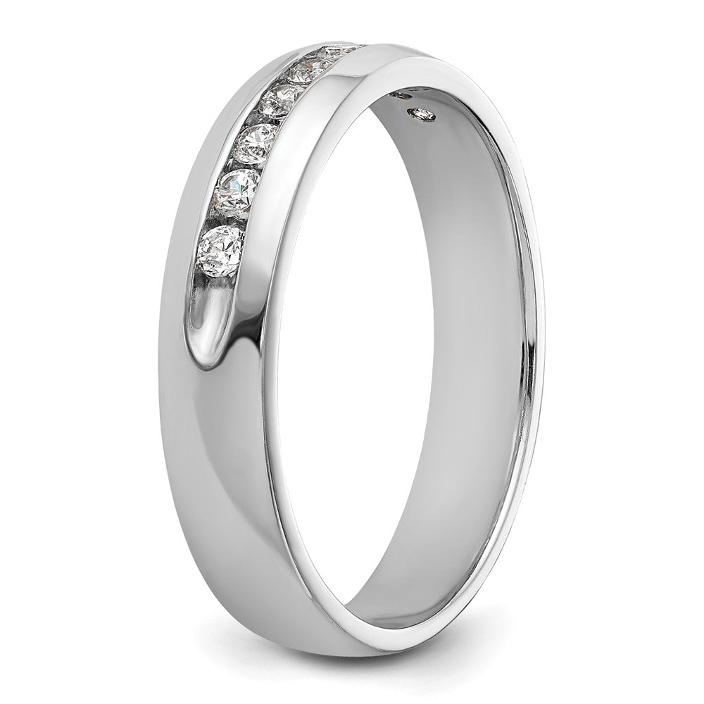 14k White Gold 1/4 Ct. Lab Grown Diamond VS/SI+ G+ Nine Stone Complete Polished Men's Ring