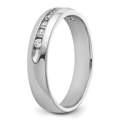 14k White Gold 1/4 Ct. Lab Grown Diamond VS/SI+ G+ Nine Stone Polished Men's Ring