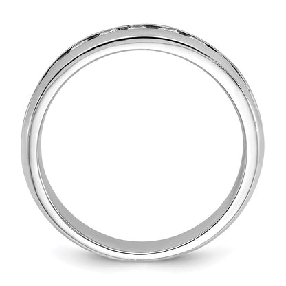 14k White Gold 1/2 Ct. Lab Grown Diamond VS/SI+ G+ Nine Stone Complete Polished Men's Ring