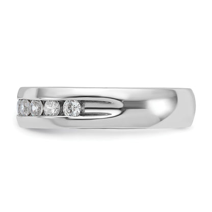 14k White Gold 1/2 Ct. Lab Grown Diamond VS/SI+ G+ Nine Stone Complete Polished Men's Ring