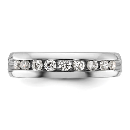 14k White Gold 1/2 Ct. Lab Grown Diamond VS/SI+ G+ Nine Stone Complete Polished Men's Ring