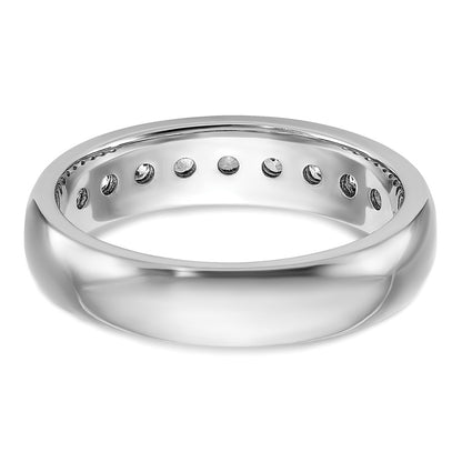 14k White Gold 1/2 Ct. Lab Grown Diamond VS/SI+ G+ Nine Stone Complete Polished Men's Ring