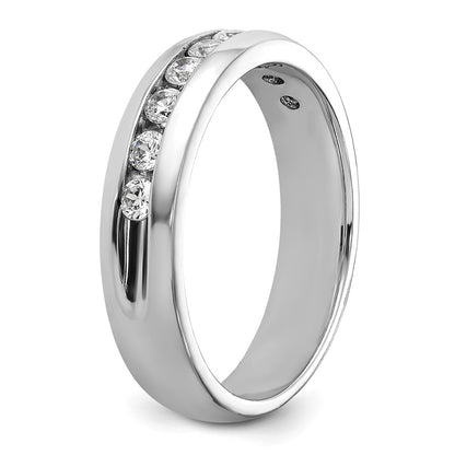 14k White Gold 1/2 Ct. Lab Grown Diamond VS/SI+ G+ Nine Stone Complete Polished Men's Ring
