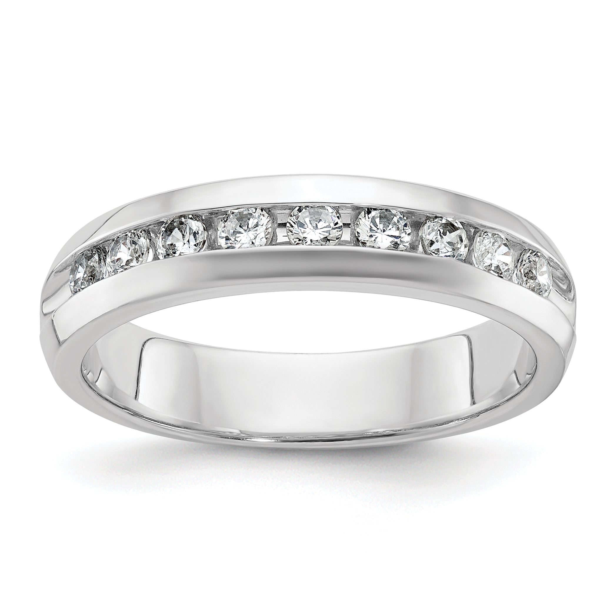 14k White Gold Men's 1/2 carat Diamond Complete Ring