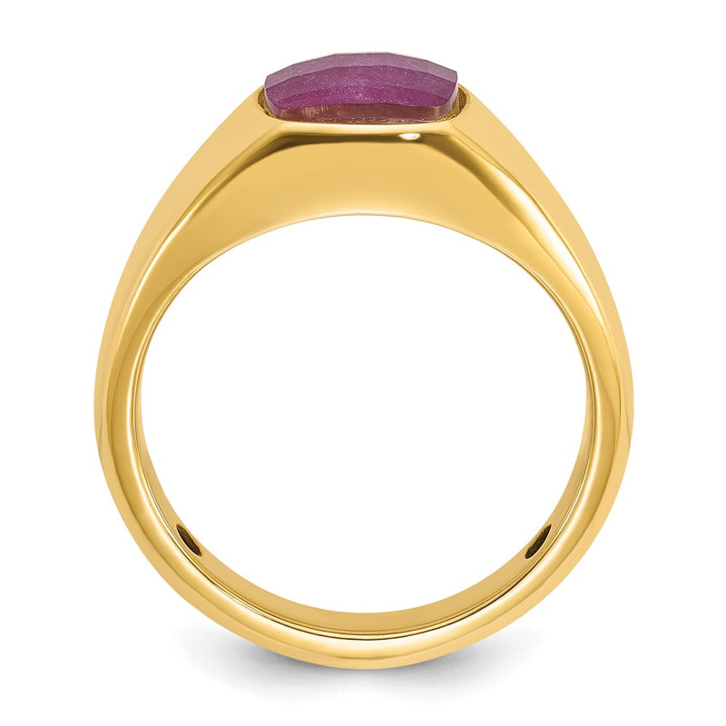10K Yellow Gold Ibgoodman Men'S Ruby Doublet Stone Complete Ring