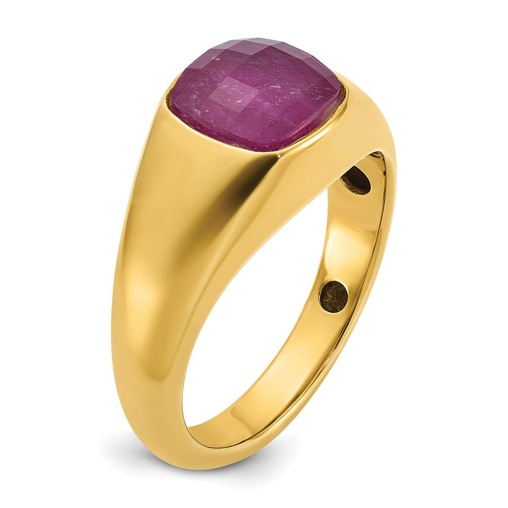 10K Yellow Gold Ibgoodman Men'S Ruby Doublet Stone Complete Ring