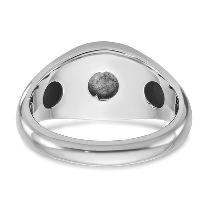 14k White Gold Men's Sapphire Doublet Stone Complete Ring