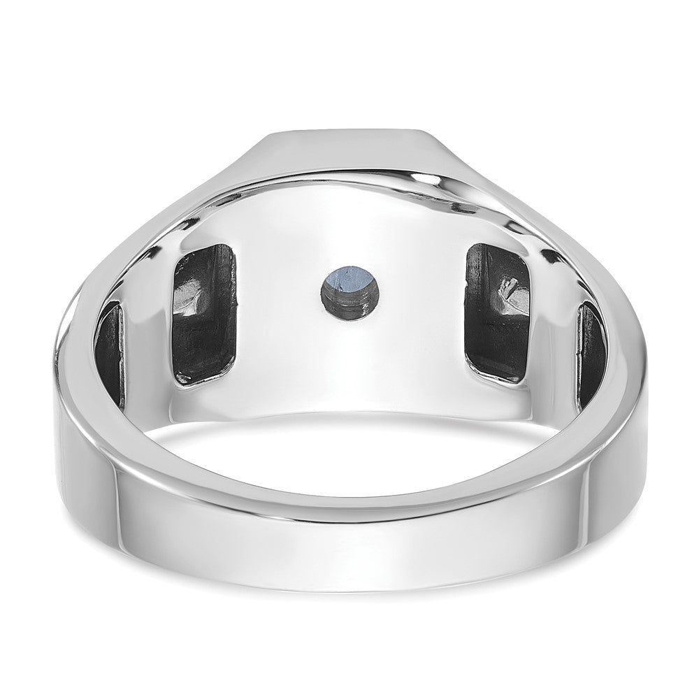 10K White Gold 10Kw Ibgoodman Men'S Sapphire Doublet Stone And Diamond Complete Ring