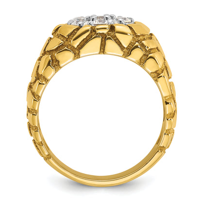 10K Two-Tone Men'S Yellow Gold Nugget Cluster Ring Mounting