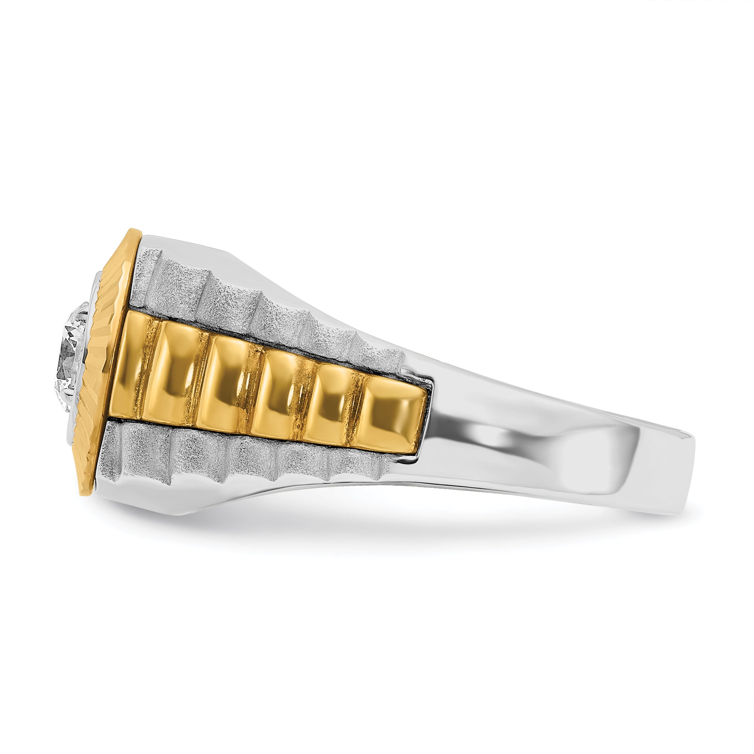 14k Two-tone Gold Men's 3/8 carat Diamond Complete Ring