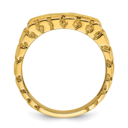 14k Yellow Gold Men's 1/3 carat Diamond Nugget Complete Ring
