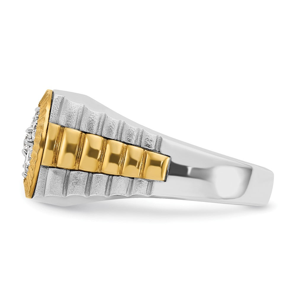 14k Two-tone Gold Men's 1/2 carat Diamond Complete Ring