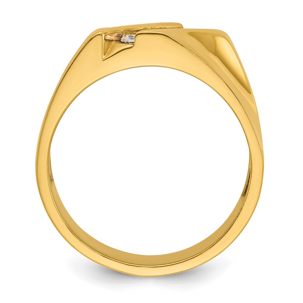 14k Yellow Gold Men's Diamond 1/3 carat Complete Ring
