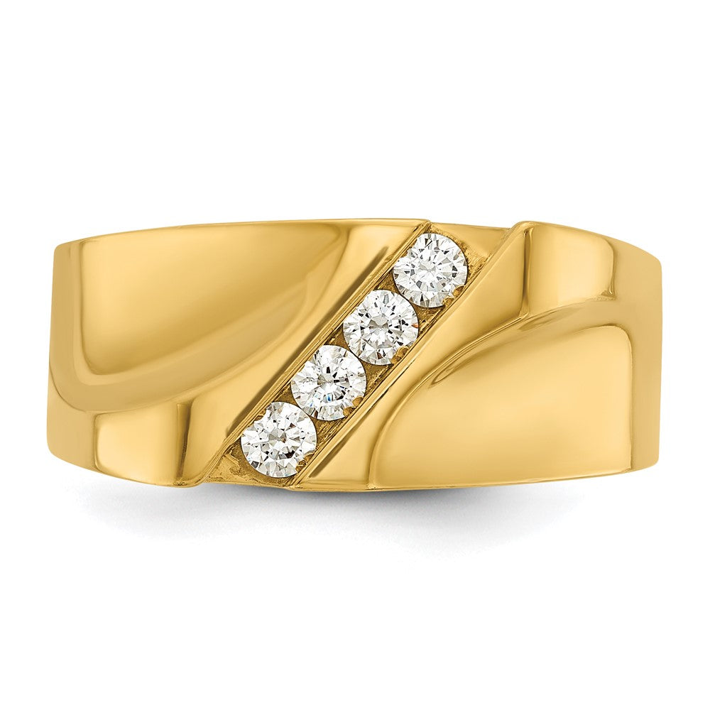 14k Yellow Gold Men's Diamond 1/3 carat Complete Ring
