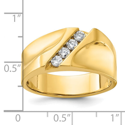 14k Yellow Gold Men's Diamond 1/3 carat Complete Ring