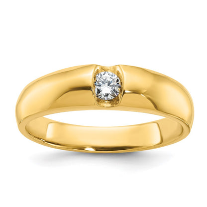 14k Yellow Gold Men's 1/5 carat Diamond Complete Ring