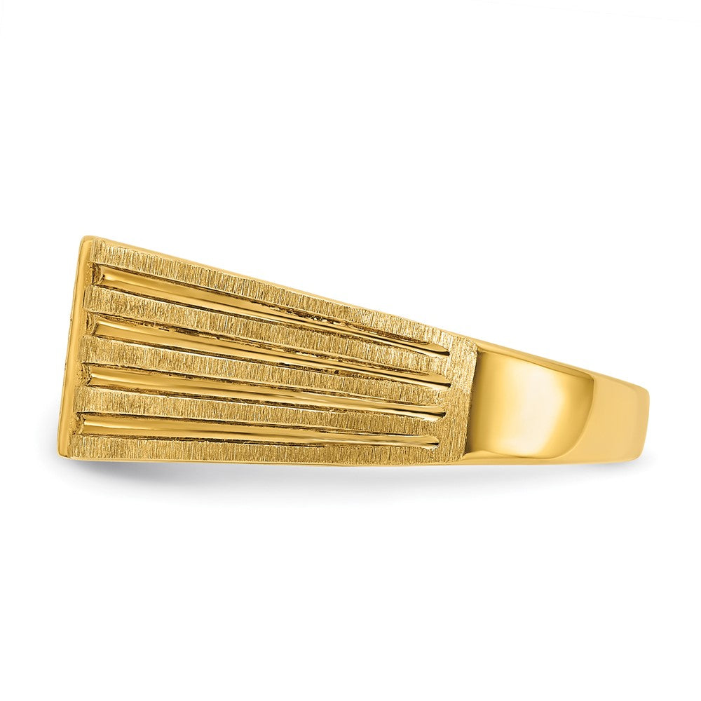 14k Yellow Gold Men's Diamond Nugget Complete Ring